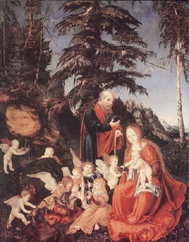 Lucas Cranach the Elder Rest on the fligt inth the Egypt Norge oil painting art